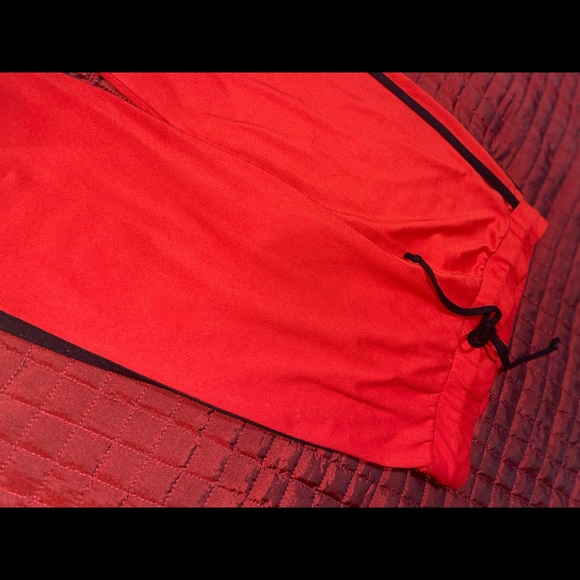 Red Fitted Trackpants, Black Accents - Picture 4 of 6